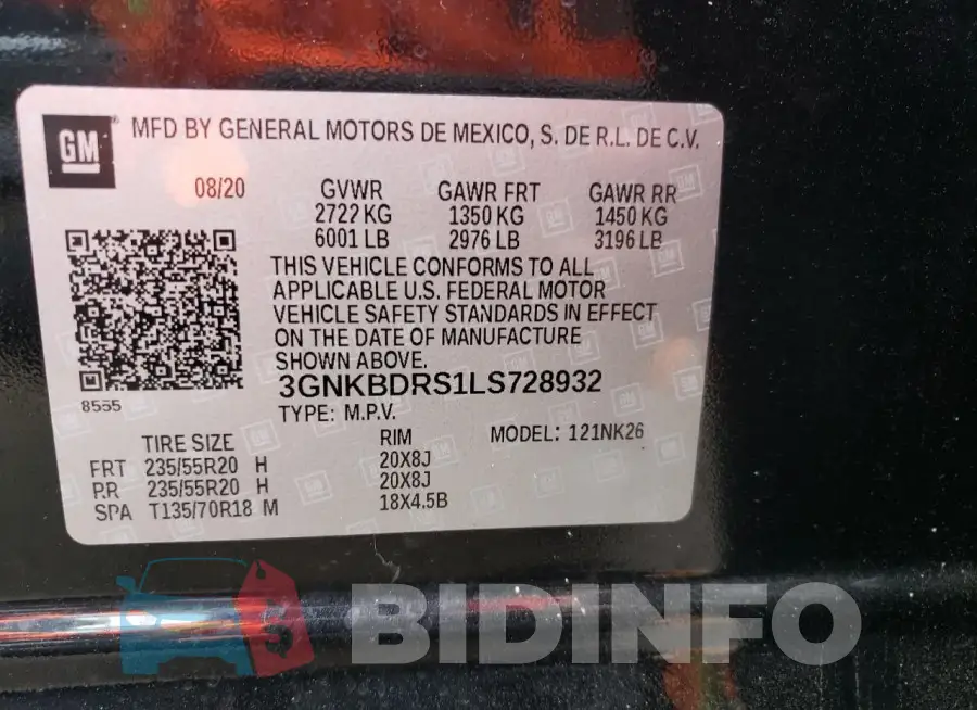 3GNKBDRS1LS728932 Photo# 13