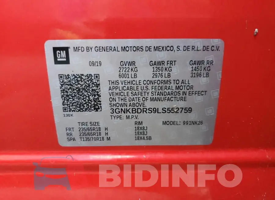 3GNKBDRS9LS552759 Photo# 14