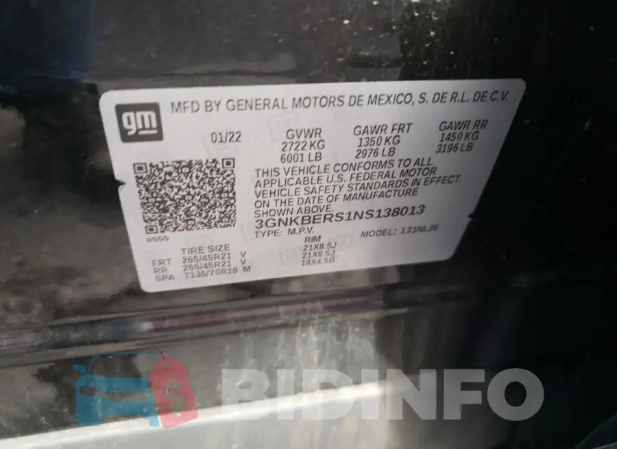 3GNKBERS1NS138013 Photo# 13
