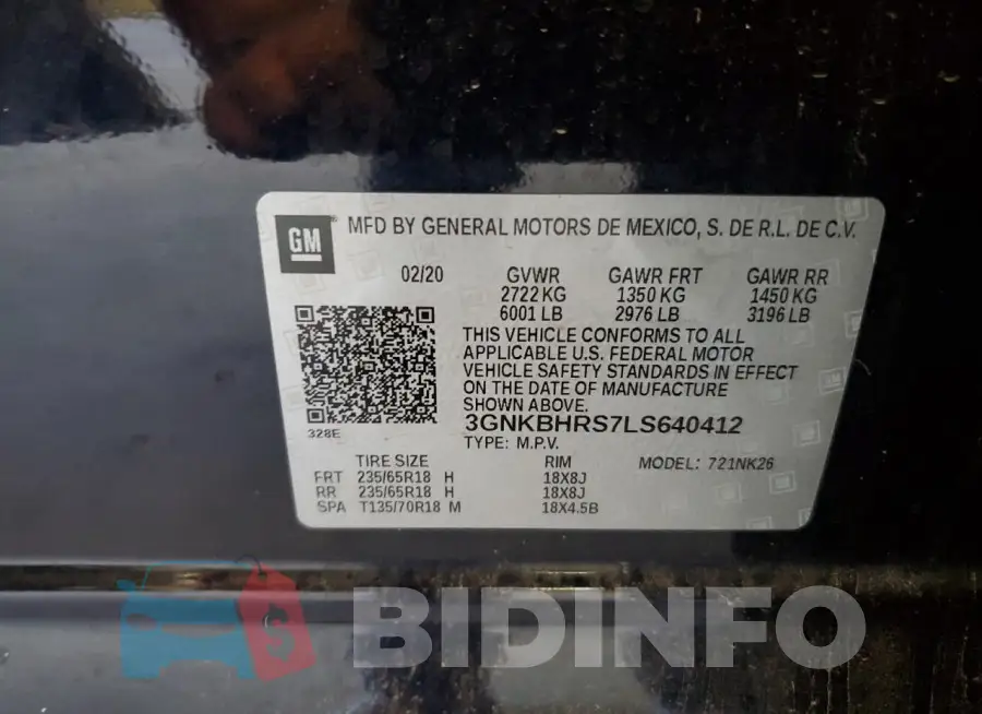 3GNKBHRS7LS640412 Photo# 13