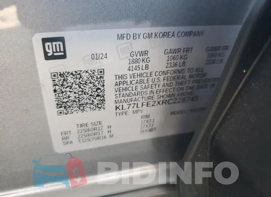 KL77LFE2XRC228745 Photo# 14