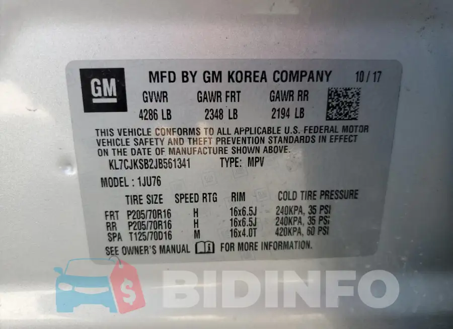 KL7CJKSB2JB561341 Photo# 12