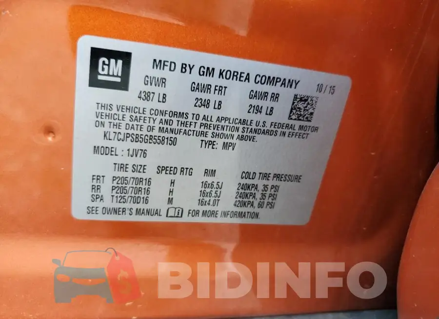 KL7CJPSB5GB558150 Photo# 12