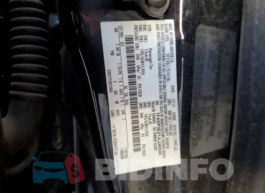 1FADP3E21JL240849 Photo# 12