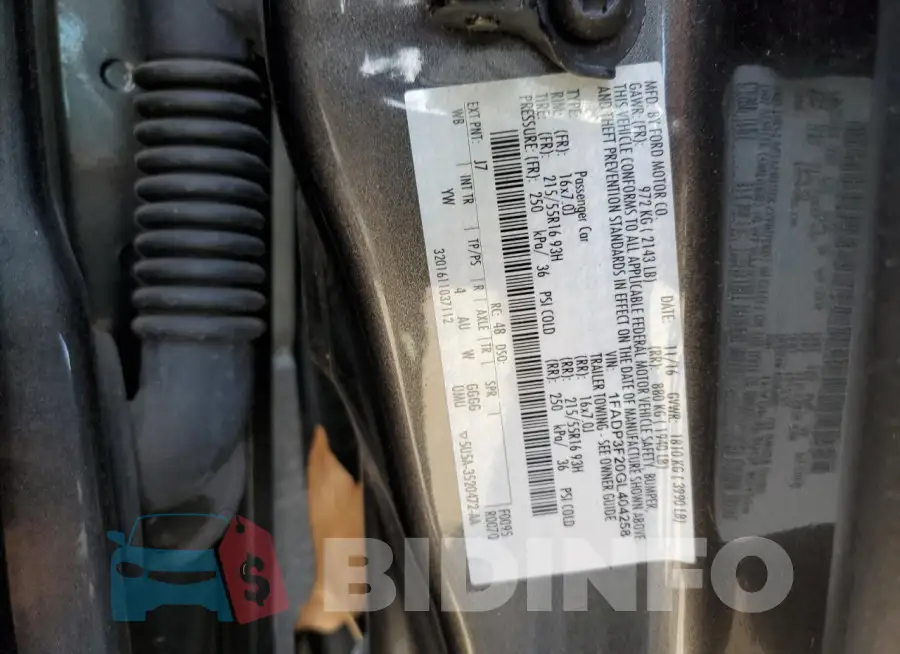 1FADP3F20GL404258 Photo# 13