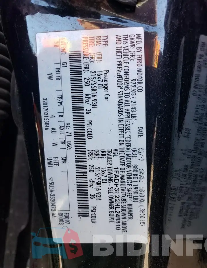 1FADP3F22HL248810 Photo# 13