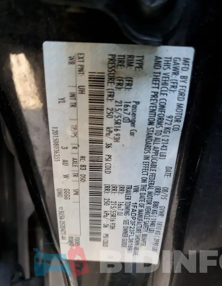 1FADP3F23FL361890 Photo# 12