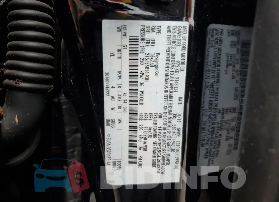 1FADP3F25GL266314 Photo# 13