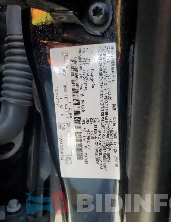 1FADP3F26GL361318 Photo# 12