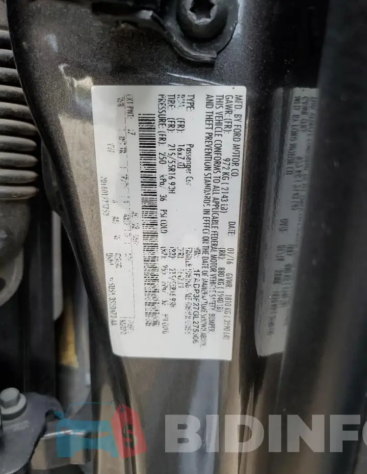 1FADP3F27GL275306 Photo# 12