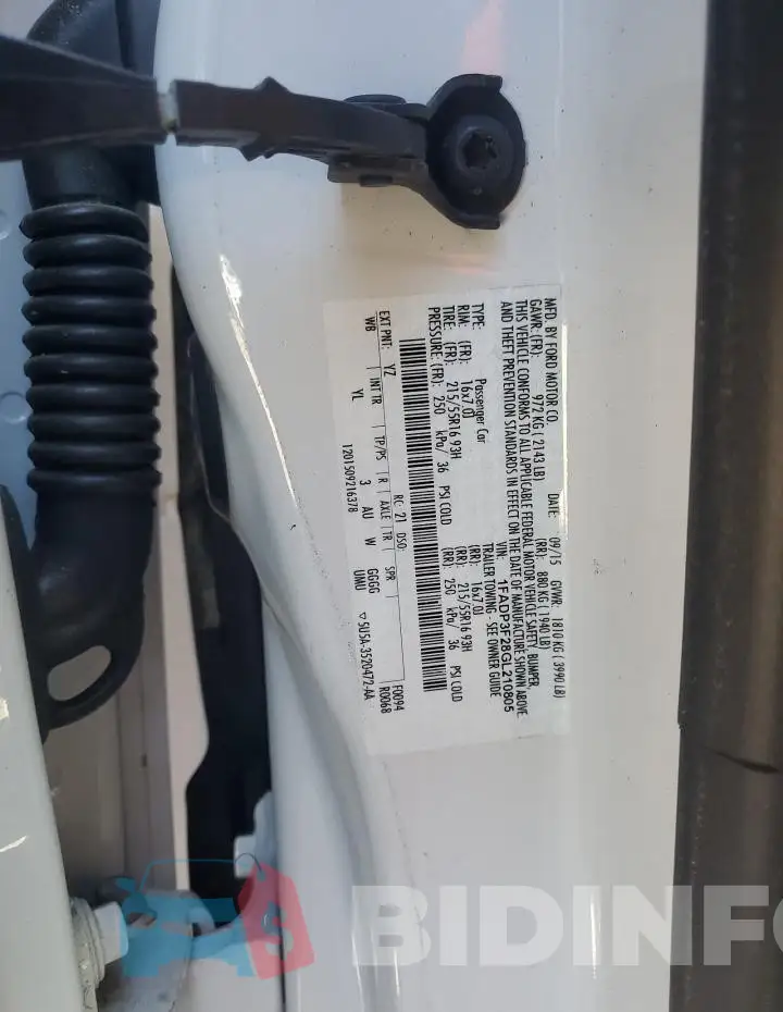 1FADP3F28GL210805 Photo# 12