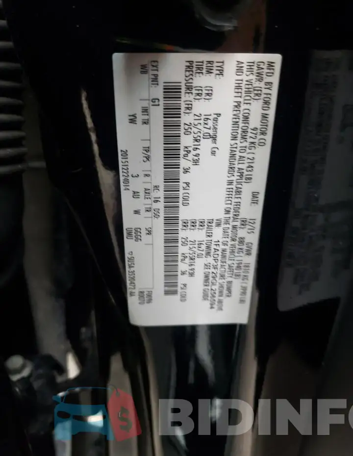 1FADP3F29GL256594 Photo# 13