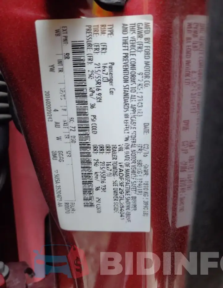 1FADP3F29GL284041 Photo# 12