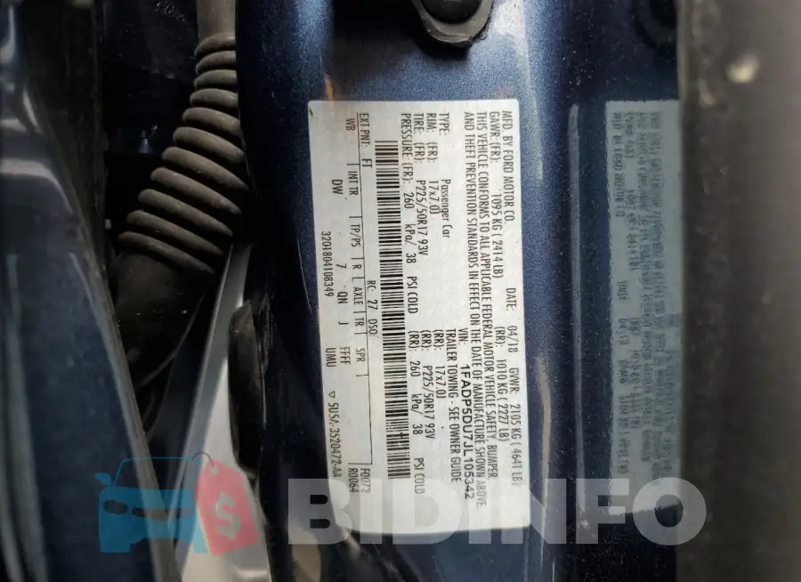 1FADP5DU7JL105342 Photo# 13