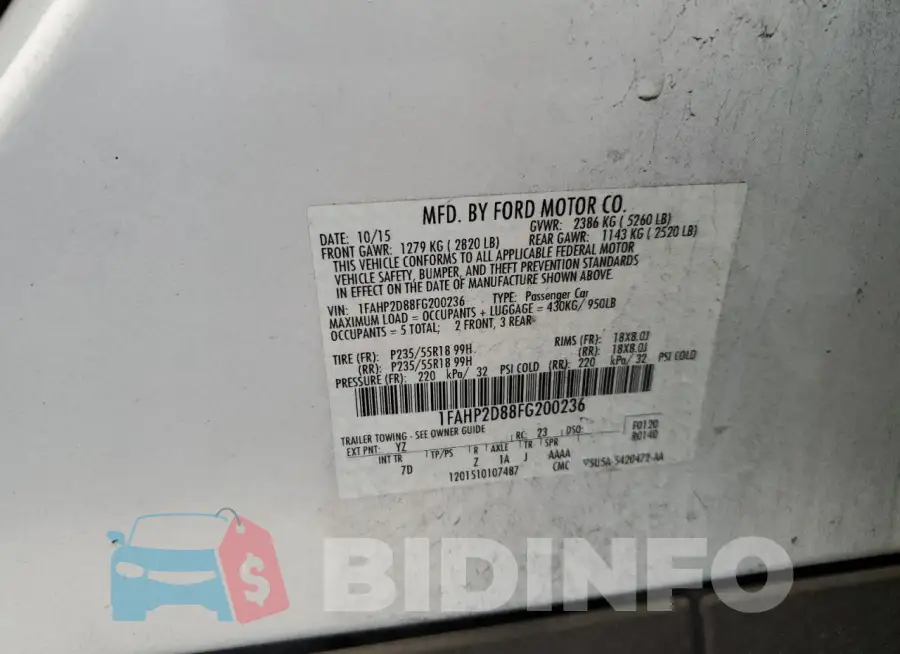 1FAHP2D88FG200236 Photo# 12