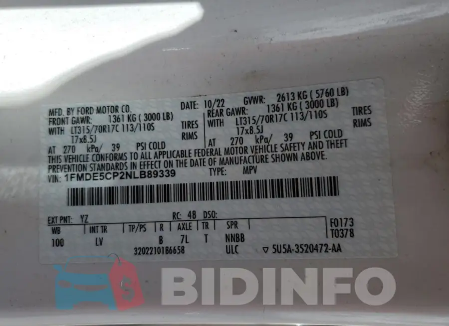 1FMDE5CP2NLB89339 Photo# 13