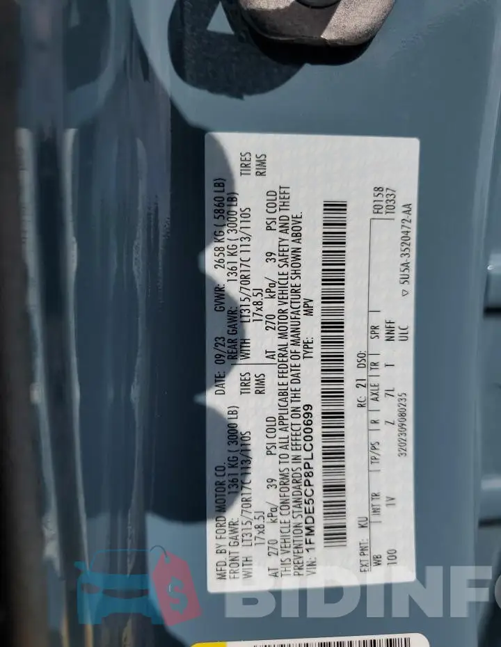 1FMDE5CP8PLC00699 Photo# 13