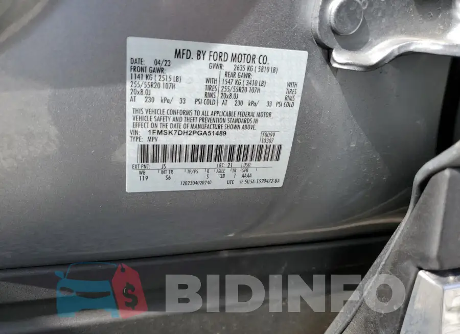 1FMSK7DH2PGA51489 Photo# 13
