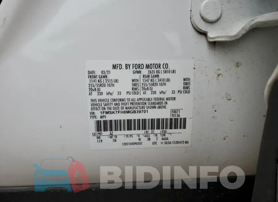 1FMSK7FH8MGB39701 Photo# 14