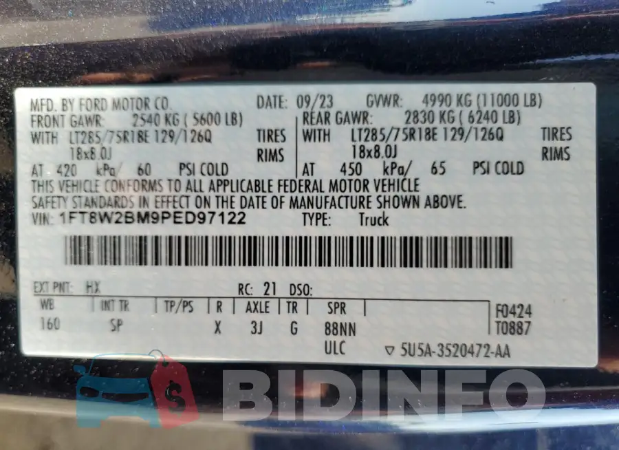 1FT8W2BM9PED97122 Photo# 12