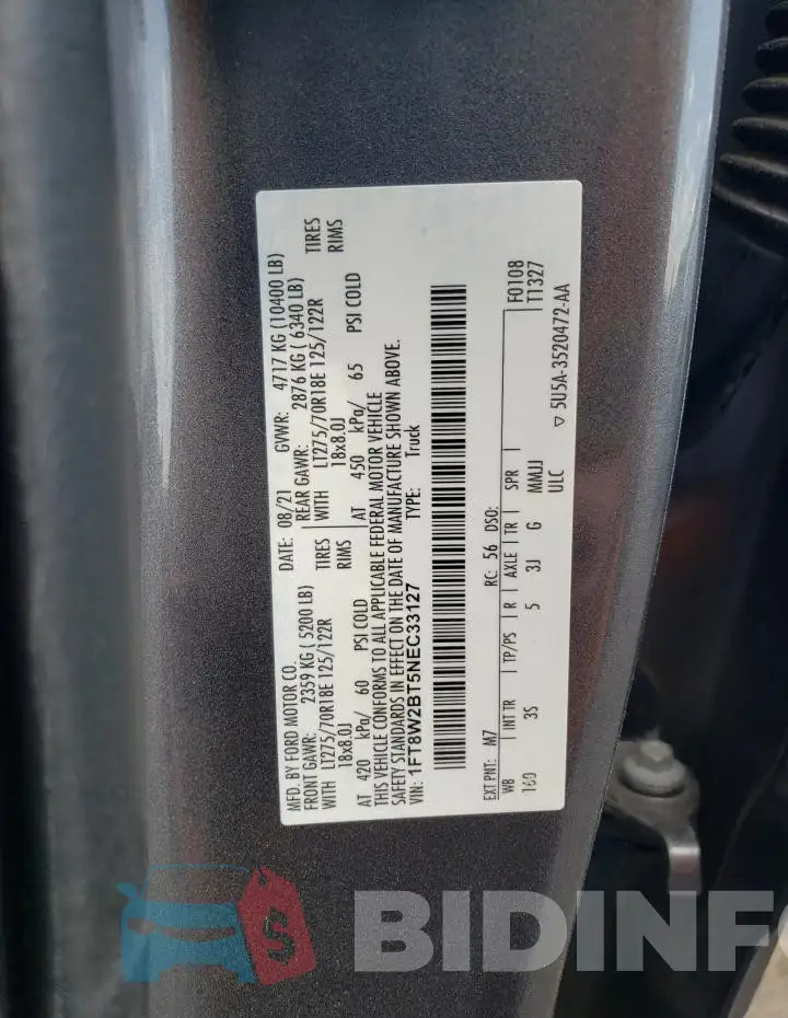 1FT8W2BT5NEC33127 Photo# 12