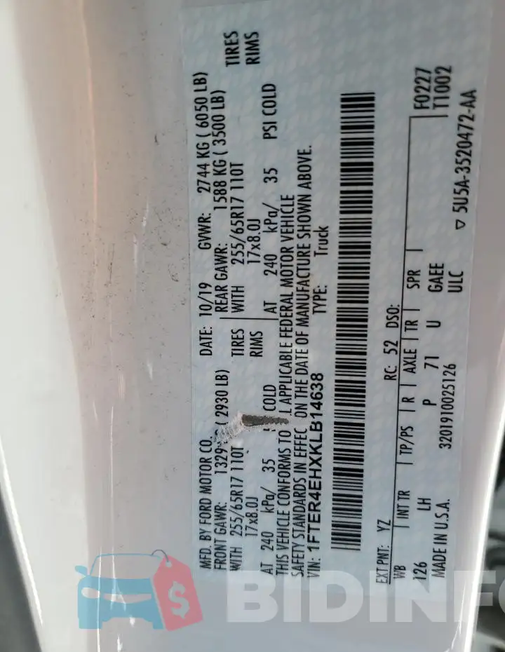 1FTER4EHXKLB14638 Photo# 12