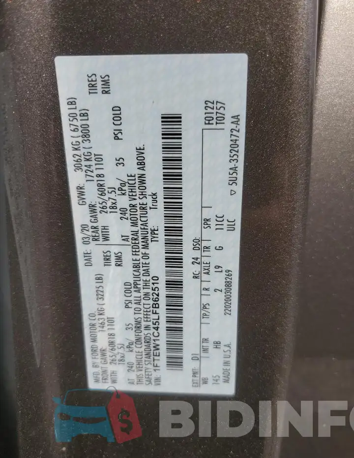 1FTEW1C45LFB62510 Photo# 12