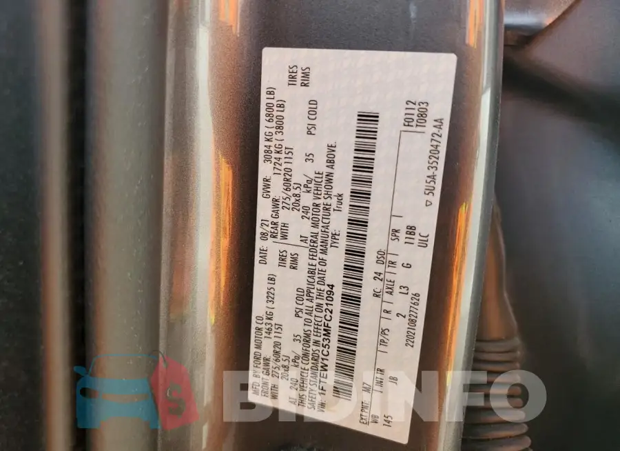 1FTEW1C53MFC21094 Photo# 13