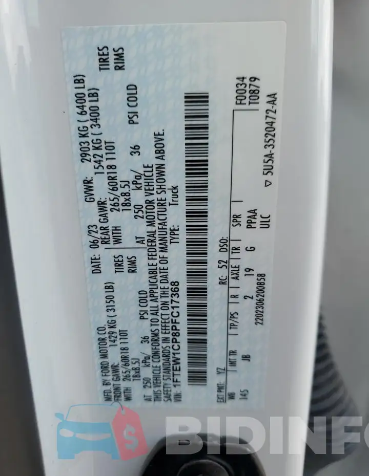1FTEW1CP8PFC17368 Photo# 12