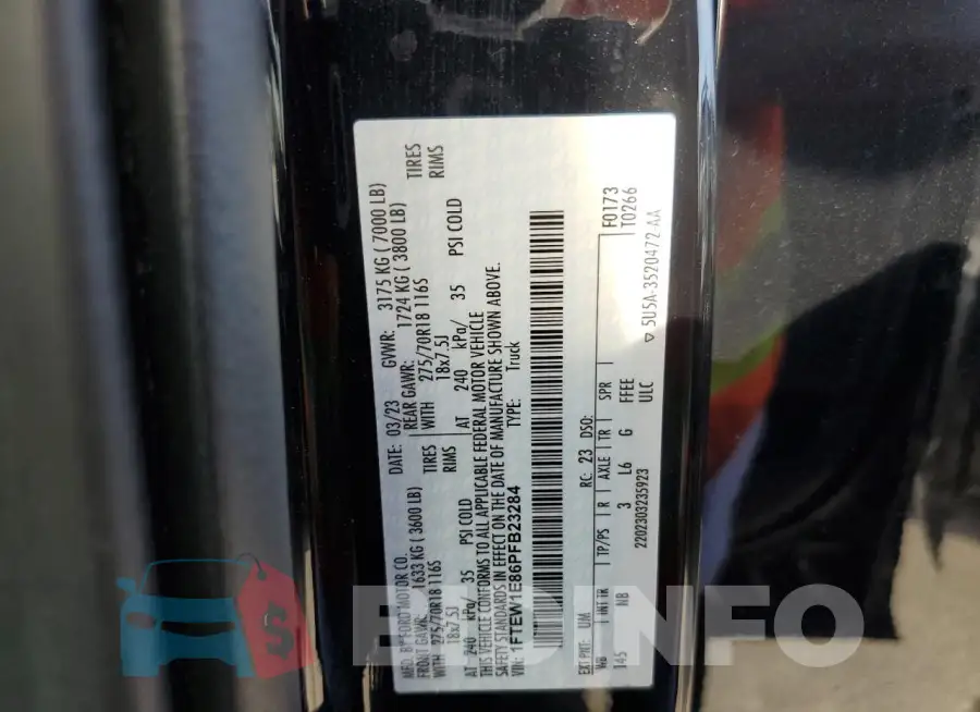 1FTEW1E86PFB23284 Photo# 12