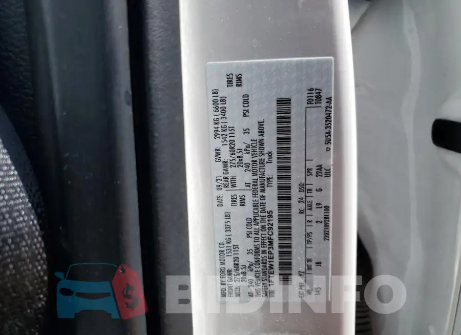 1FTEW1EP3MFC92195 Photo# 12
