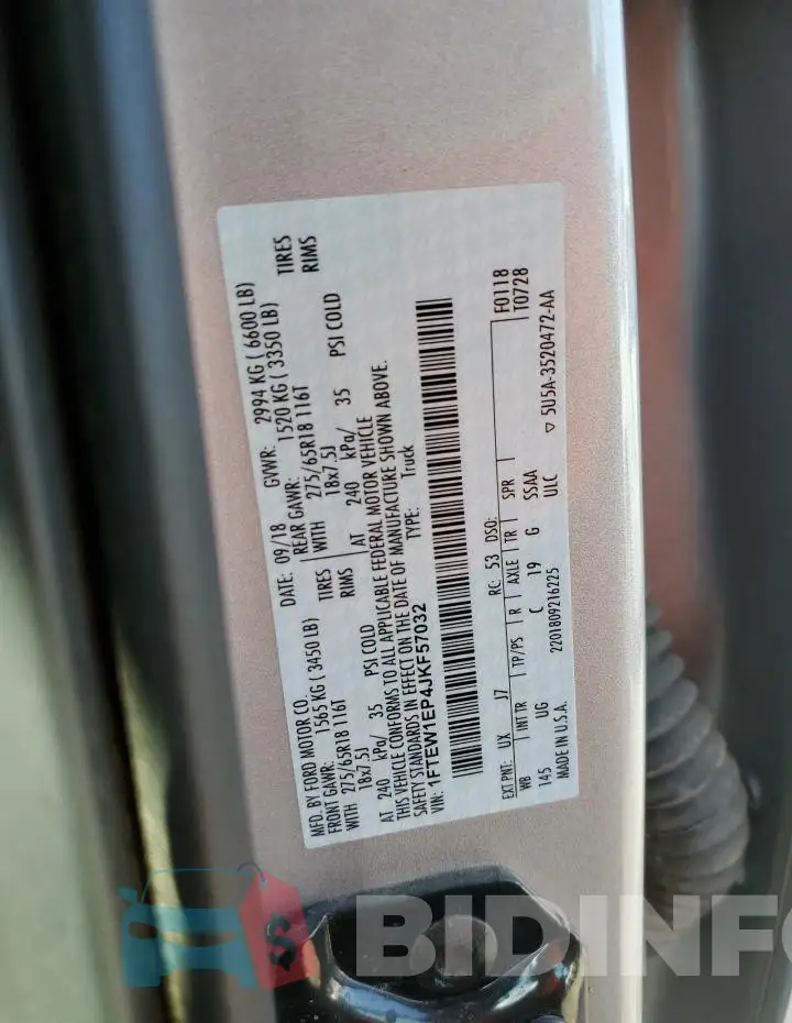 1FTEW1EP4JKF57032 Photo# 12