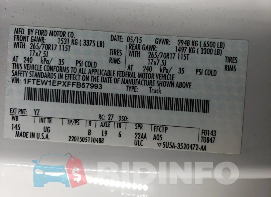 1FTEW1EPXFFB57993 Photo# 12
