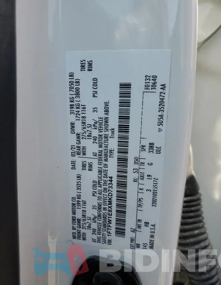 1FTFW1E8XMKD73344 Photo# 12