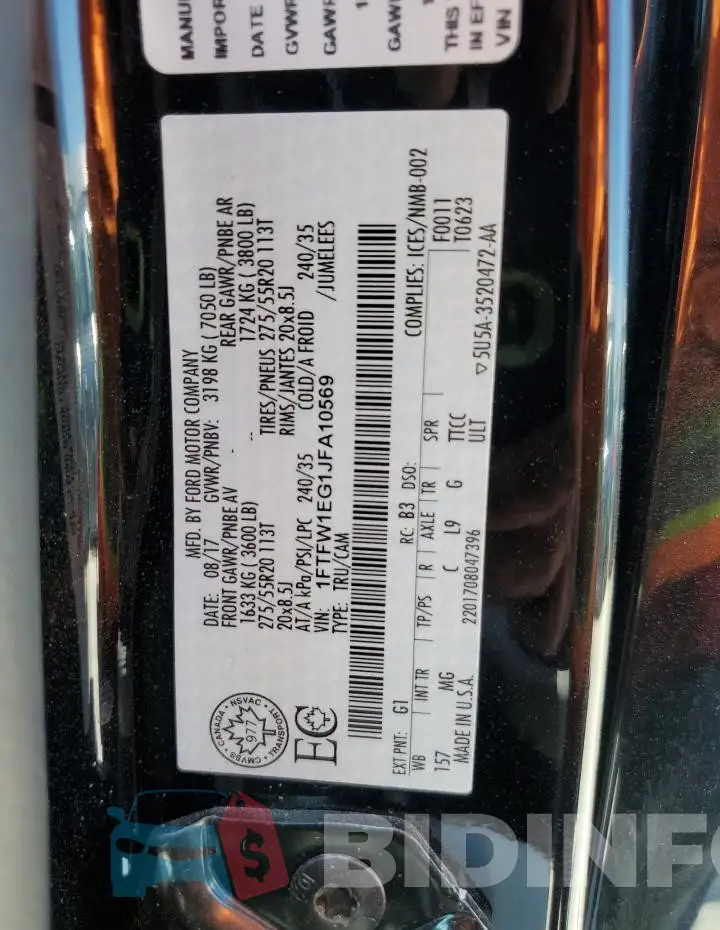 1FTFW1EG1JFA10569 Photo# 12