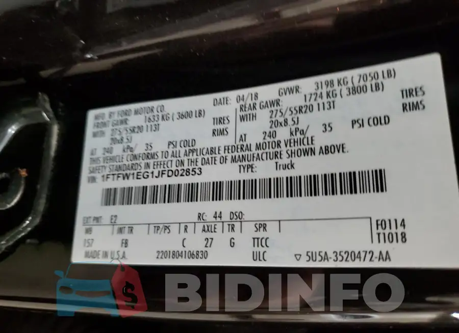 1FTFW1EG1JFD02853 Photo# 13