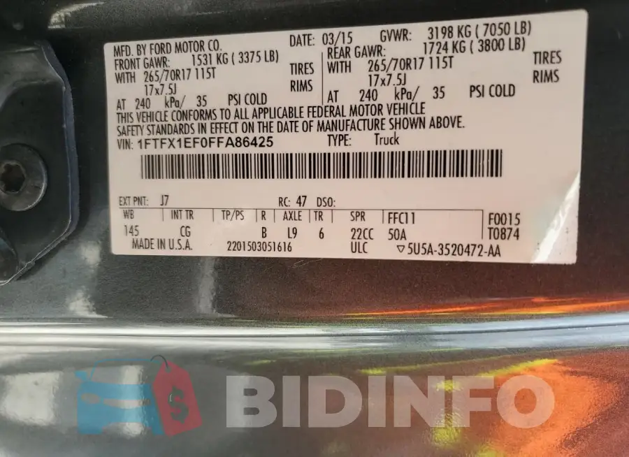 1FTFX1EF0FFA86425 Photo# 12
