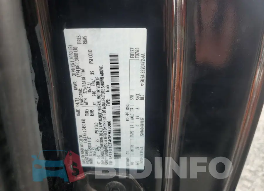 1FTFX1EF4GFB83080 Photo# 13
