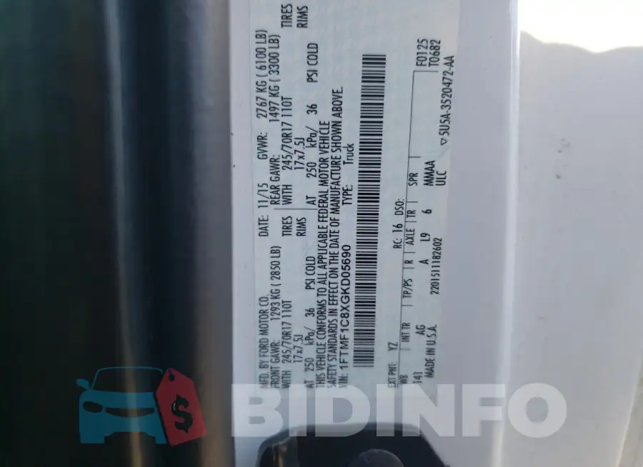 1FTMF1C8XGKD05690 Photo# 13