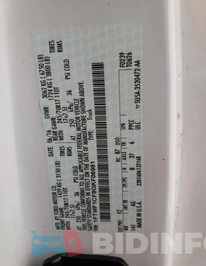 1FTMF1CF9GKF06981 Photo# 12