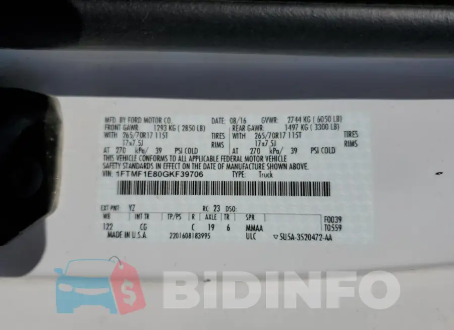 1FTMF1E80GKF39706 Photo# 13