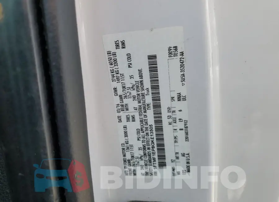 1FTMF1EP8GKE13505 Photo# 13