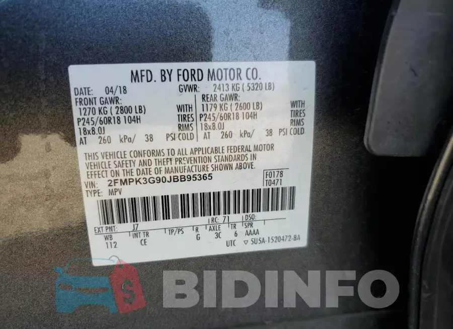 2FMPK3G90JBB95365 Photo# 13