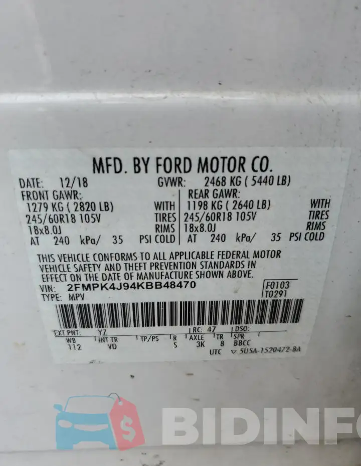 2FMPK4J94KBB48470 Photo# 13