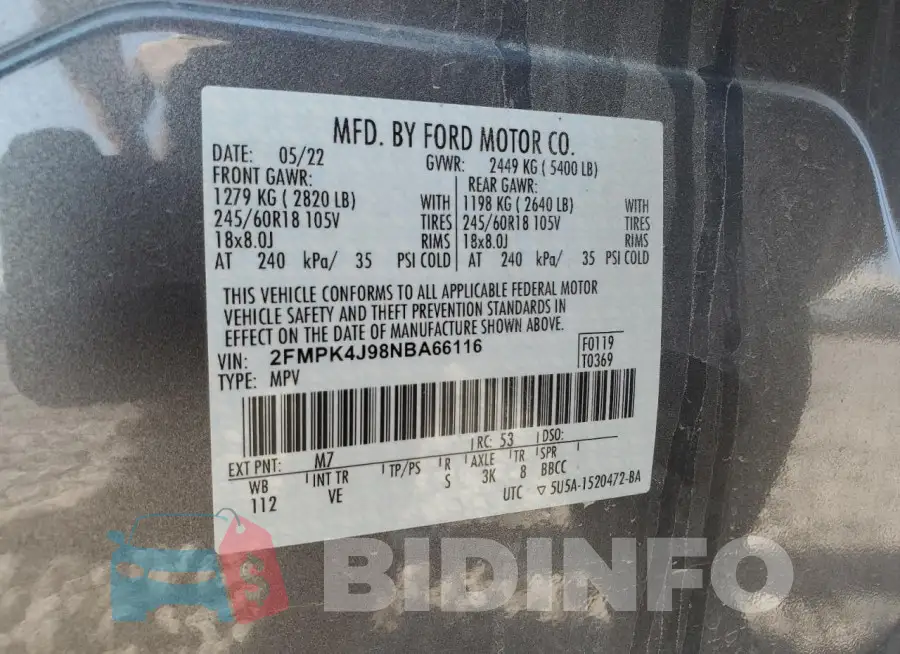 2FMPK4J98NBA66116 Photo# 12