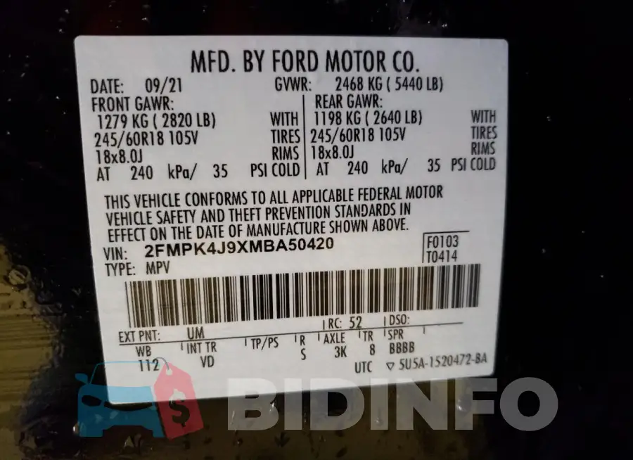 2FMPK4J9XMBA50420 Photo# 13