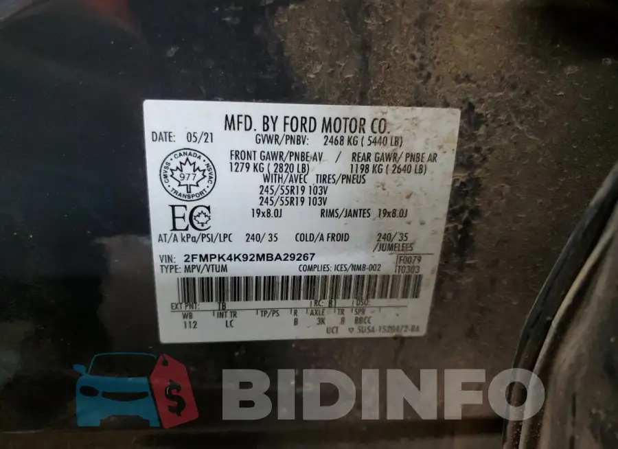 2FMPK4K92MBA29267 Photo# 14