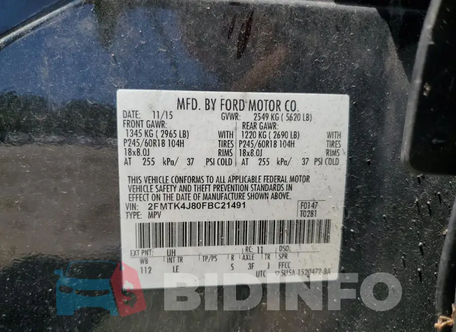 2FMTK4J80FBC21491 Photo# 13