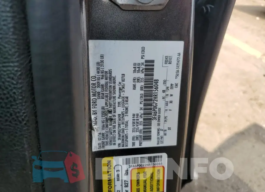 3FA6P0G72HR156048 Photo# 12