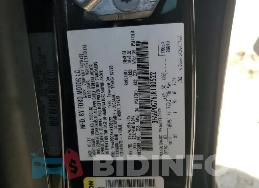 3FA6P0G76JR180522 Photo# 13